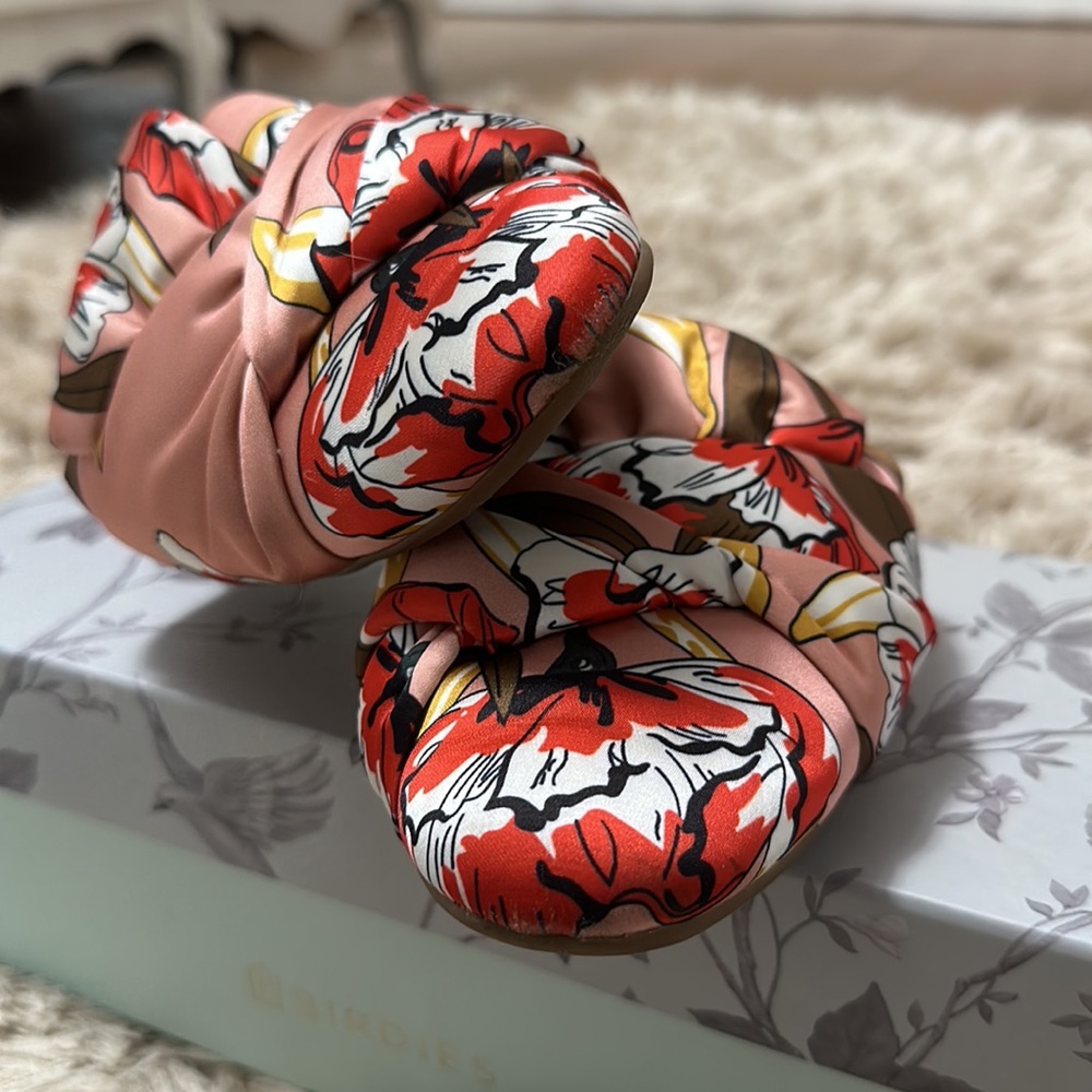 Birdies Songbird Peach Floral Slides - image 6